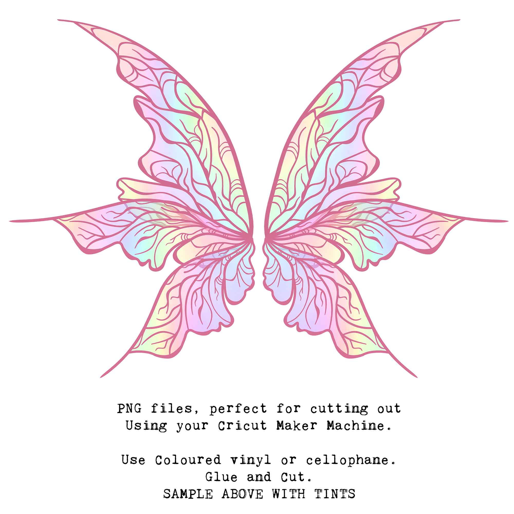 SVG & PNG Fairy Wing files for Cricut or Silhouette Cameo Cutting Machine. To create wearable fairy wings, in adult or children sizes.  Use this clipart design for Halloween Costumes, Fantasy or Cosplay or photography. These are Individual Wing Pieces, for you to cut and assemble. This is a digital product.